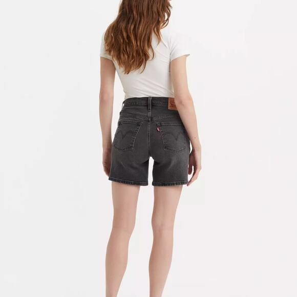 Levis 501 Mid Thigh Black Shorts Womens 25 Button Fly High Rise 5.5" Inseam - Picture 13 of 13